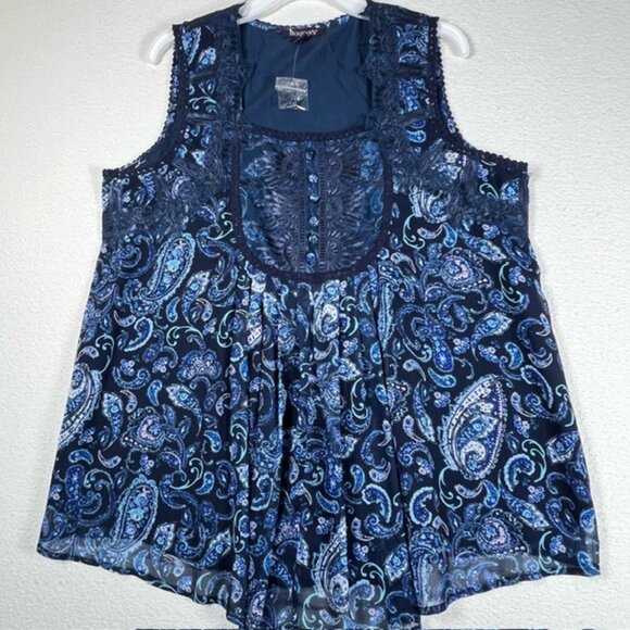 Roamans Womens Angel Chiffon Blouse Plus Size 18W New without Tags - Picture 1 of 7